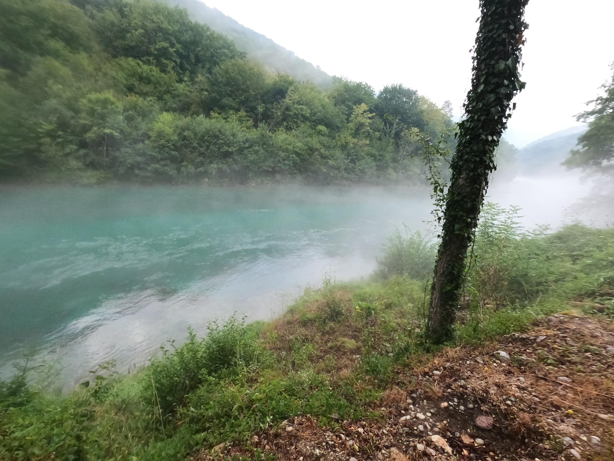 De mist trekt op na de hevige regenval